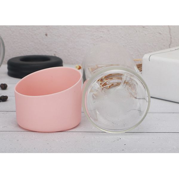 Custom Sports Empty Glass Jars Silicone Material Sleeve Eco - Friendly