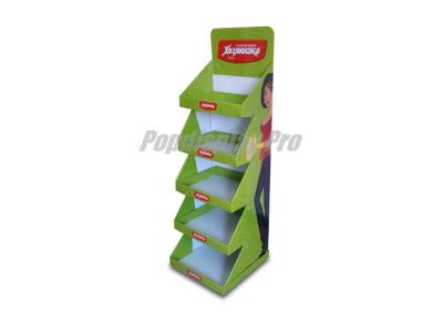 Lightweight Green Cardboard Retail Display Stands Durable 2 Wedged Sides