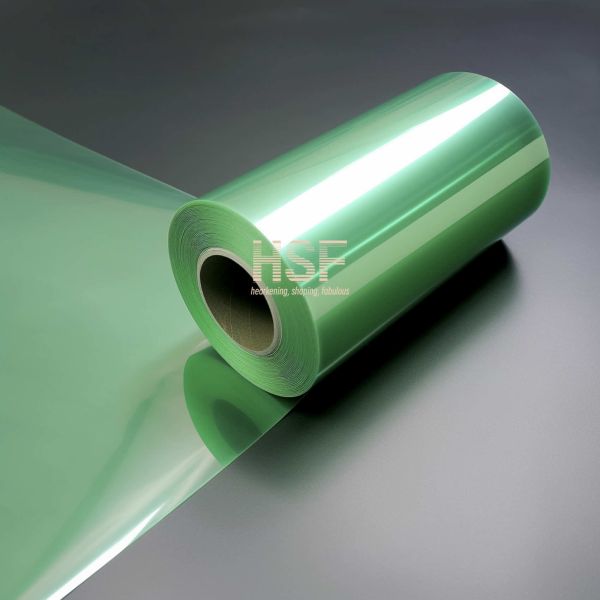 20um PET vert translucide non en silicone revêtu de film PET optiquement transparent