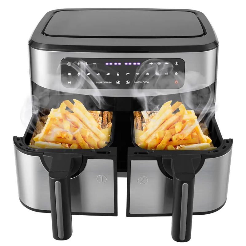 Dual Air Fryer 9L Digital Smart Oil Free Double Basket Dual Zone