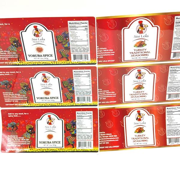 BOPP Film Printable Adhesive Labels Sauce Jar CMYK Stickers For Packaging Food