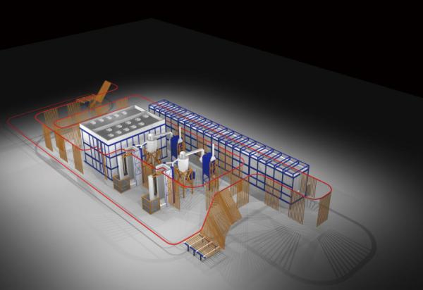 Fully Automatic Powder Coating Paint Plant 380V 220V Metal Powder Coating Line