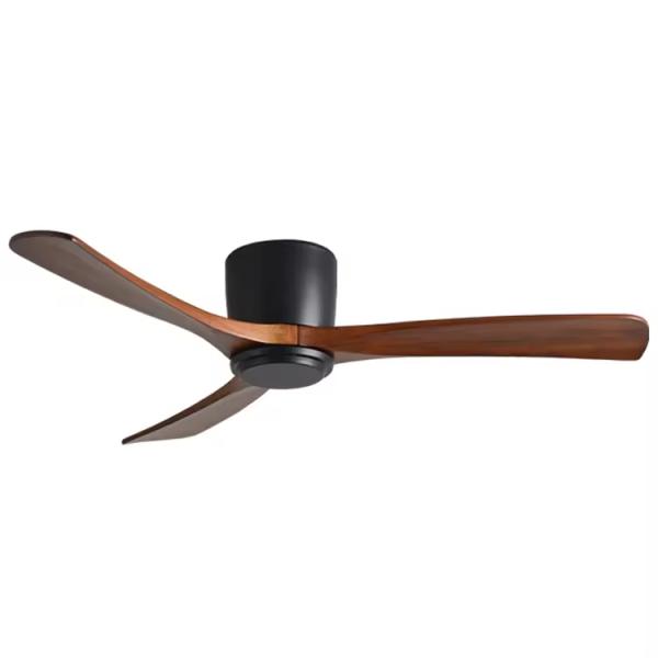Ventilateur de plafond à profil bas encastré pour résidentiel avec application Tuya à distance ou Wifi, pales en bois, hélices, économe en énergie, pour plafond bas