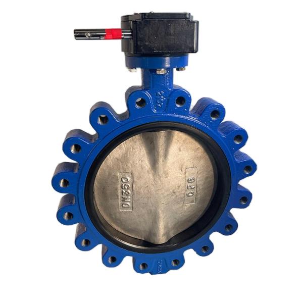 Lug type lockable ductile iron manual butterfly valve turbine lug butterfly valve