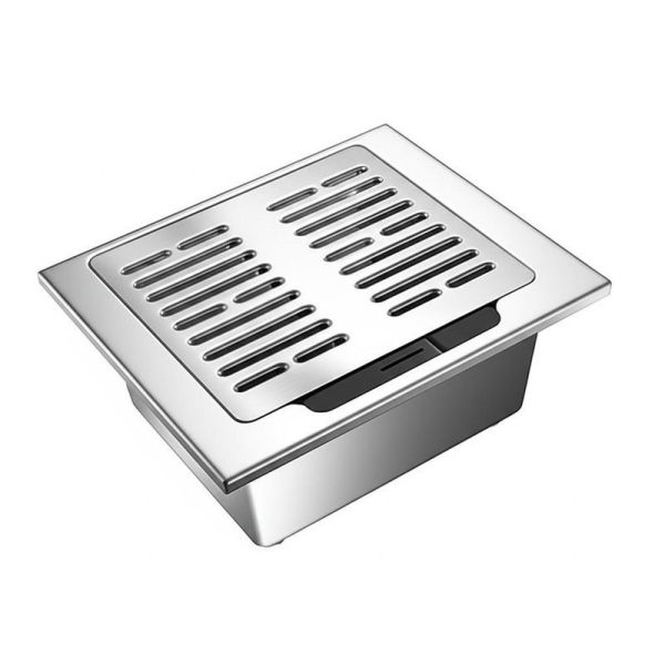 Countertop Recessed Stainless Steel Trash Can with Flip-top Decorative Cover and Built-in Charcoal Filter