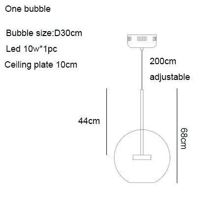 Modern Clear Glass Pendant Light Living Room Bubble Glass Hanging Lamp (WH-AP-670)