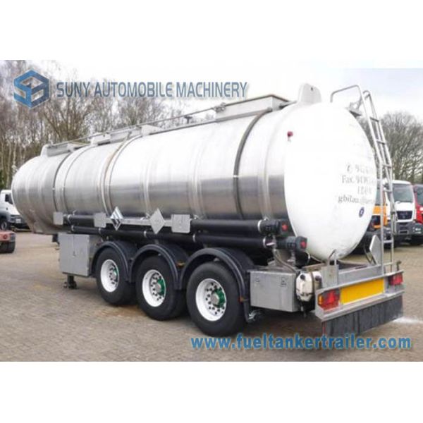 33000 L Acid Solution Chemical Tank Trailer 3 Axle Aluminum Tanker