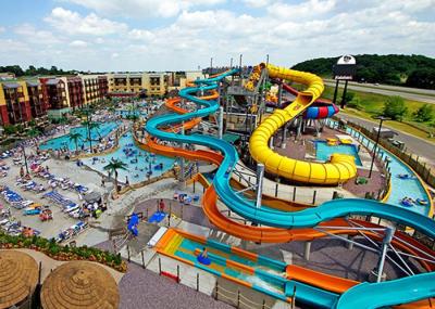Water Play Equipment Fiberglass Water Slide , Commercial Pool Water Slide