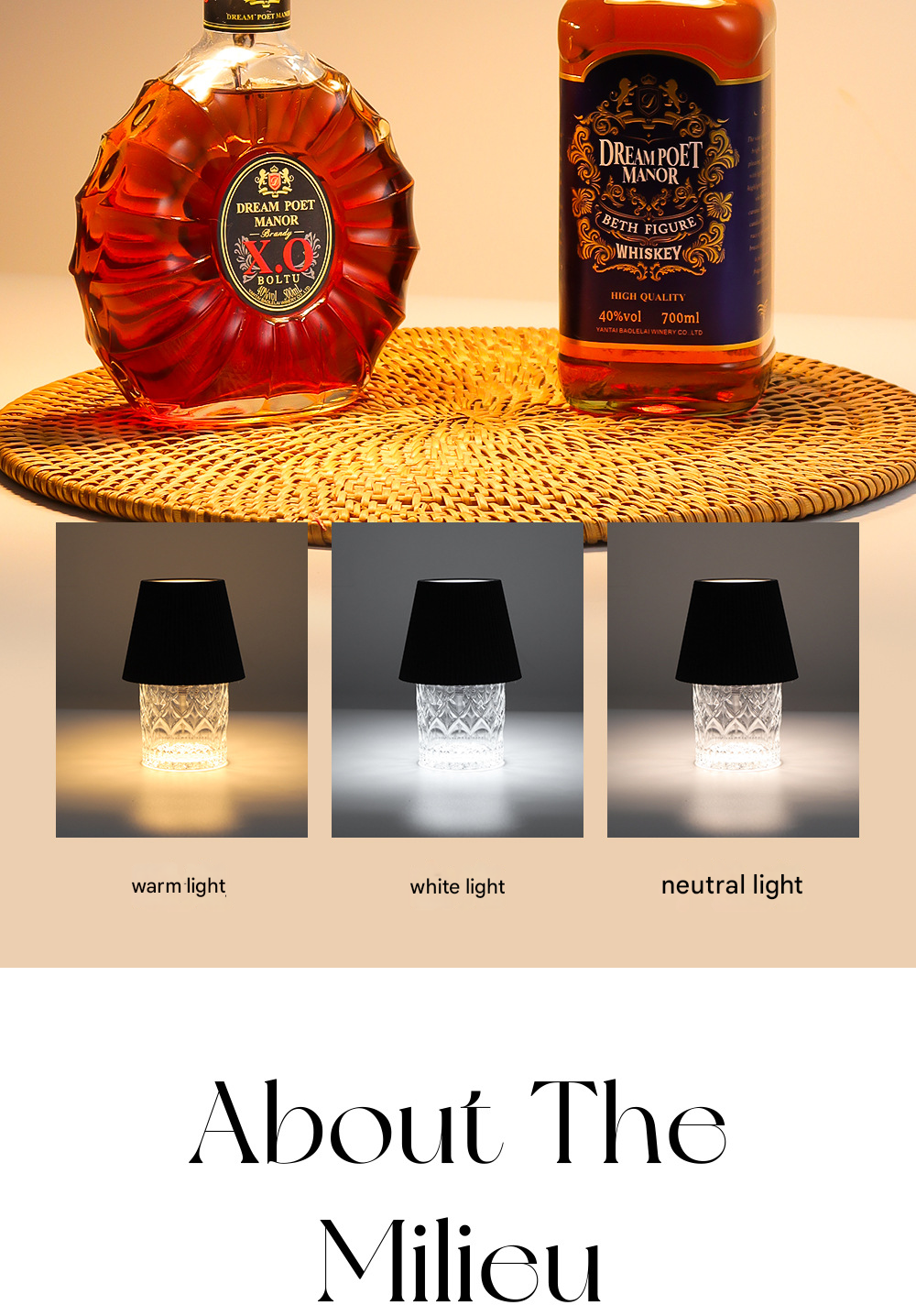 Ambient Touch-Sensitive Three-Color Dimming Bottle Stopper Light, Home Bar & Dining Room Decor