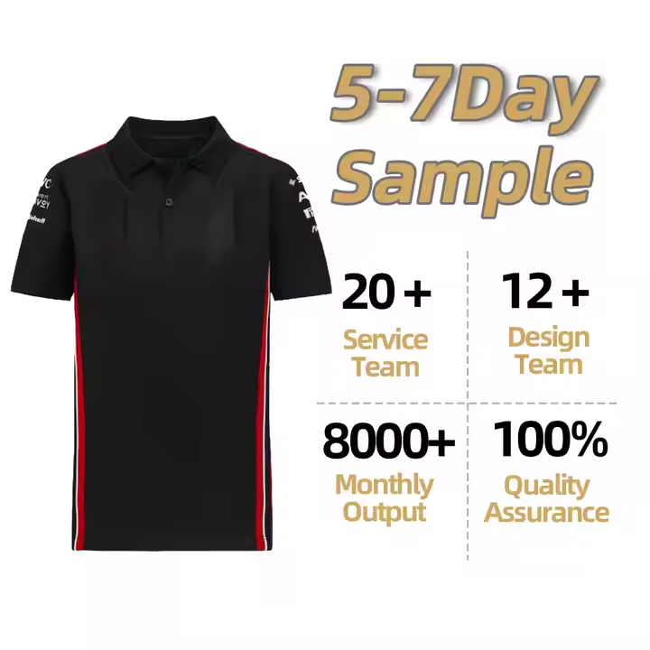 New Summer Hot Selling Oversized Multi Size Shoulder Striped Side Striped Polo Shirt F1 Racing Suit Casual Sports Poloshirt
