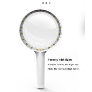 Wufan Long-Lasting Eye-Friendly Large Lens Smart Rechargeable Magnifier | Ideal for Jewelry Appraisal & Craft Detailing