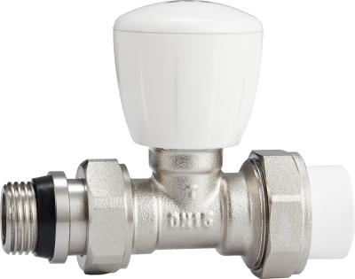 4204 Straight Type Multi-turn Brass TRV Valve for Radiator Supply DN15 Nickel Plated w/ PP-R Adapter x Flex. Male Nipple
