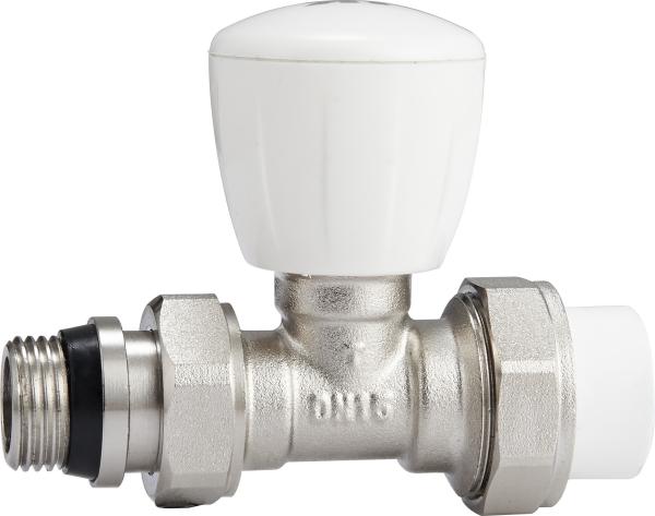 4204 Straight Type Multi-turn Brass TRV Valve for Radiator Supply DN15 Nickel Plated w/ PP-R Adapter x Flex. Male Nipple