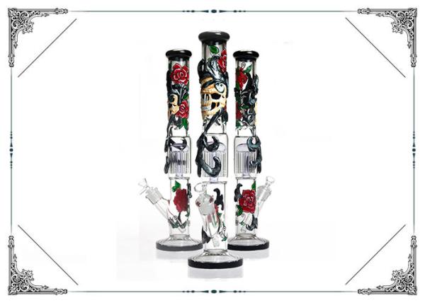 12 Arms Perc 18 Straight Glass Bongs Cooper Art On Pipes Custom Tobacco Tube Glass
