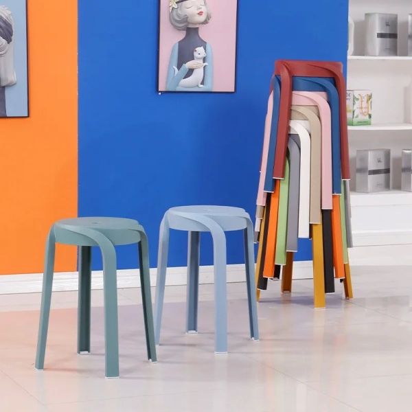 Rubber Chairs Stackable Dining Windmill Folded Plastic Stools for Home Functional and Stylish
