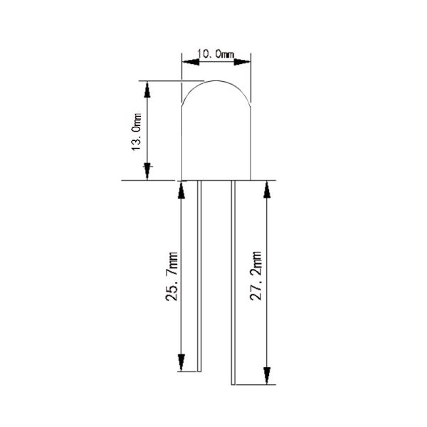 Ultra bright 10mm round Transparent without edge long legs 3.4V 520-525nm 12000-15000mcd Pure Green through hole led