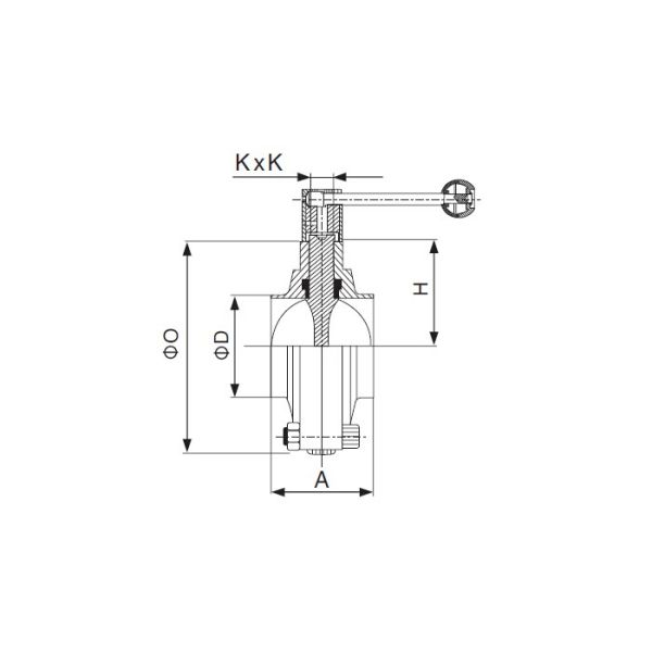 DN15 To DN100 Stainless Steel Sanitary Valves - SMS Butterfly Valve For Food Brewery