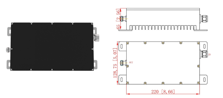 698-4000 МГц 20 Вт Низкие аттенуаторы PIM N Женщина / N Мужчина IP65 Для внутренних наружных