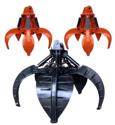 Four Claw Stone Grapple For Excavator Q355B Q345B Q690D Material