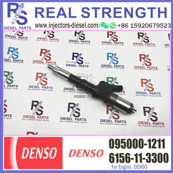 Diesel Common Rail Injector 095000-1211 for Komatsu S6D125 Excavator PC450-7 PC400-7 PC-7