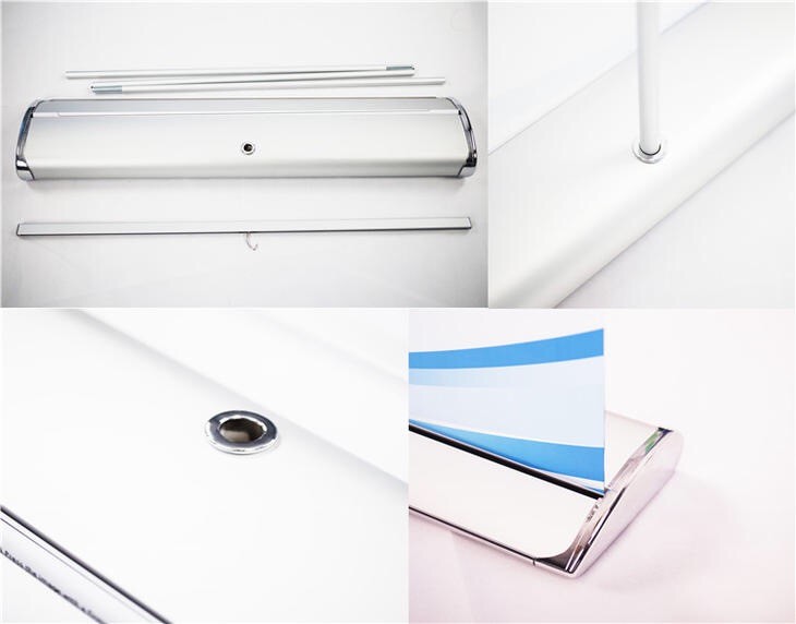 Рекламировать крен выставочной витрины 80cm/85cmx2m полностью алюминиевый Retractable вверх по стойке знамени