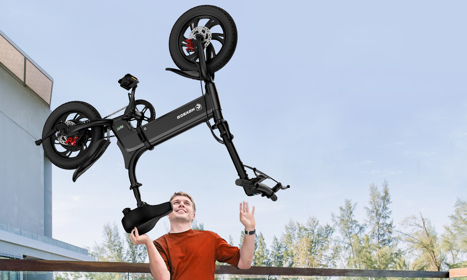 C12 12''*2.125 450W Foldable Electric Bike with Rear Hub Motor 36v Foldable Bike Power Supply Lithium Battery