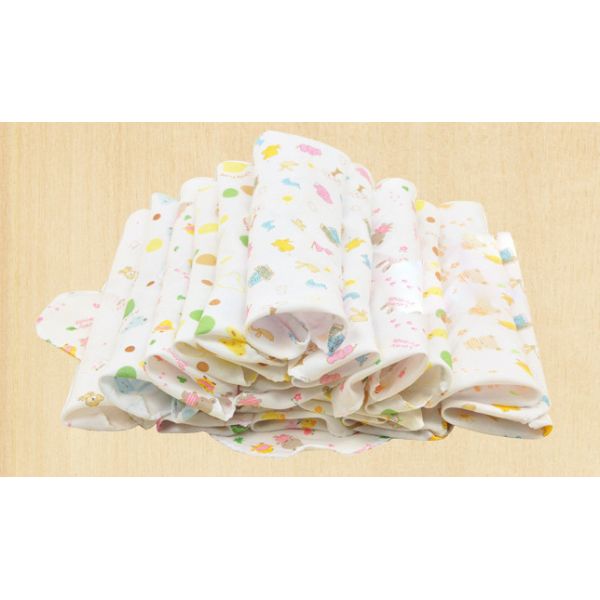 Small Square baby muslin cloths Baby cotton double gauze cartoons handkerchief towel