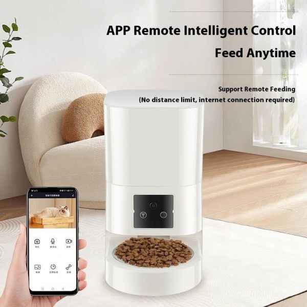 Smart Automatic Pet Feeder 2-Way Splitter Double Bowls WiFi Cat Dog Food Dispenser