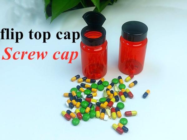 CRC Hdpe Capsule Bottle Red PET Plastic Bottles For Capsules