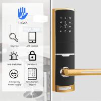 Couleur dorée contrôle à distance Smart Keypad verrouillage de porte avec TTlock application clé de carte