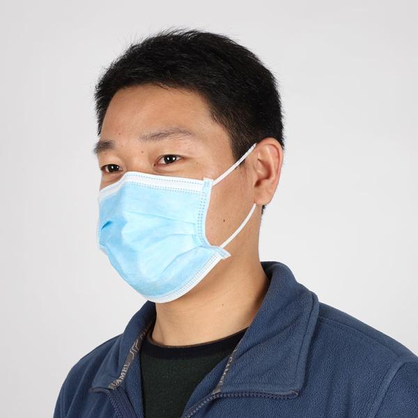 Blue Disposable Face Mask Antivirus 3 Ply Non - Woven OEM Available Low Breathing Resistance