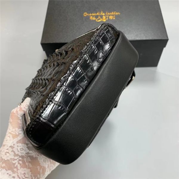 Authentic Real Crocodile Skin Men's Casual Chest Bag Small Travel Purse Genuine Exotic Alligator Leather Male Cross Bag