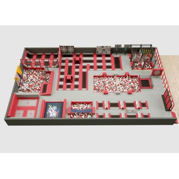 Customized Free Jumping Trampoline Park Zone Exercise Equipment With Foam Pit