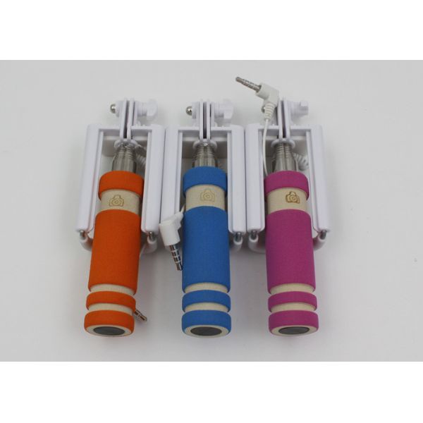 Stainless Steel + ABS + Foam Smartphone Selfie Stick With Logo Printing