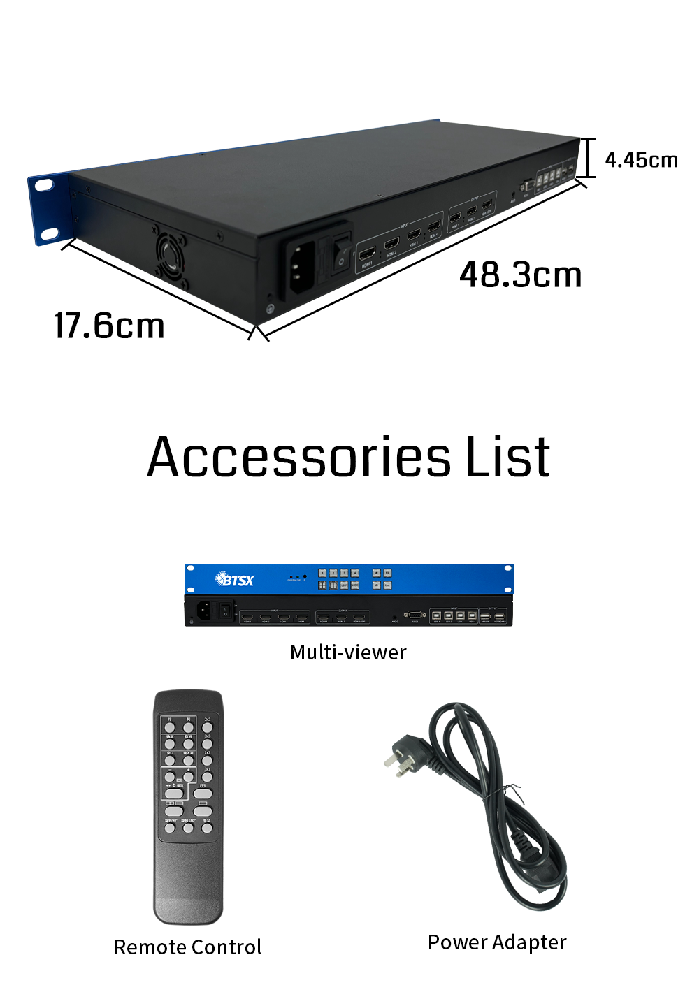4K60 Resolution Multi-Viewer Processor with 4 HDMI Inputs and Multi-Window Display for Video Wall Control