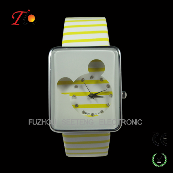 Cute Mickey Mouse style lady watch hot selling watches young girl watch for promotion