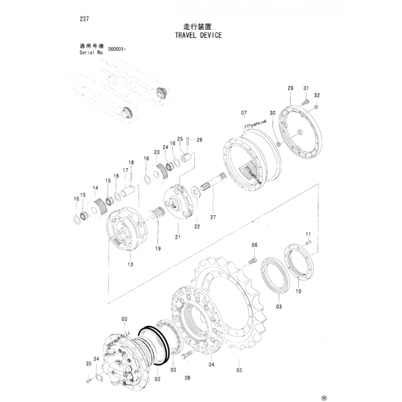 Mini Excavator Hitachi Travelling Motors Zx110 Travel Motor Assy Final Drive