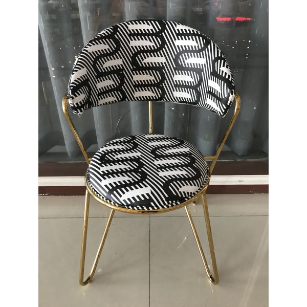 Wrought Iron Metal Legs 41cm Faux Leather Dining Chairs