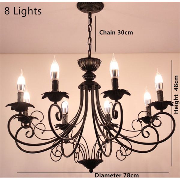 Vintage Loft Retro Chandelier Beige Black Color Vintage lustre American Candle Chandelier(WH-CI-146)