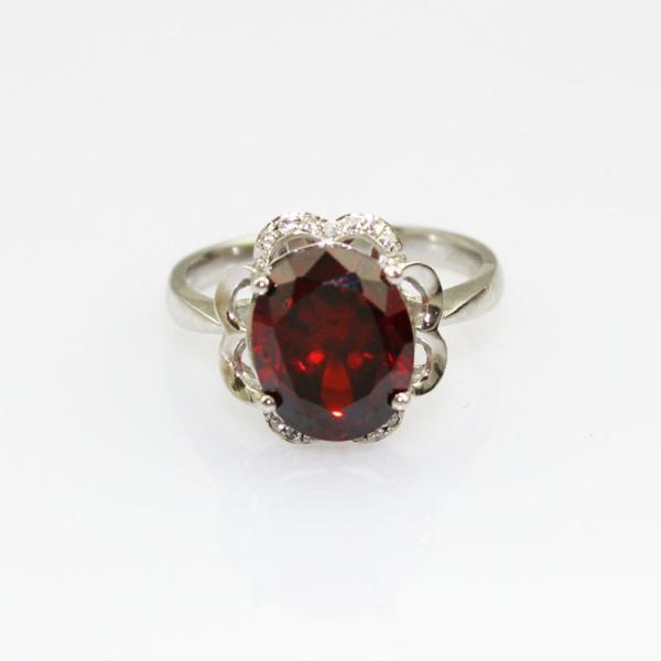 Women Jewelry 9mmx11mm Oval  Pink  Topaz  Cubic Zircon 925 Silver Ring(R196)
