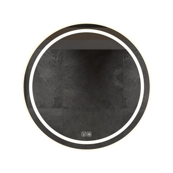 Modern frameless Round Bathroom Smart Mirror with LED Light - Anti-Fog Illuminated Vanity Makeup Mirror for Bathroom