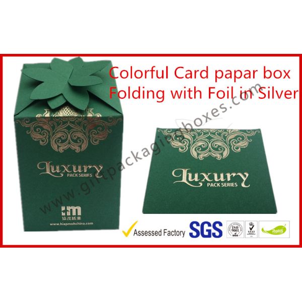 Fashion Green Card Board Packaging Box Rectangle for supermarket