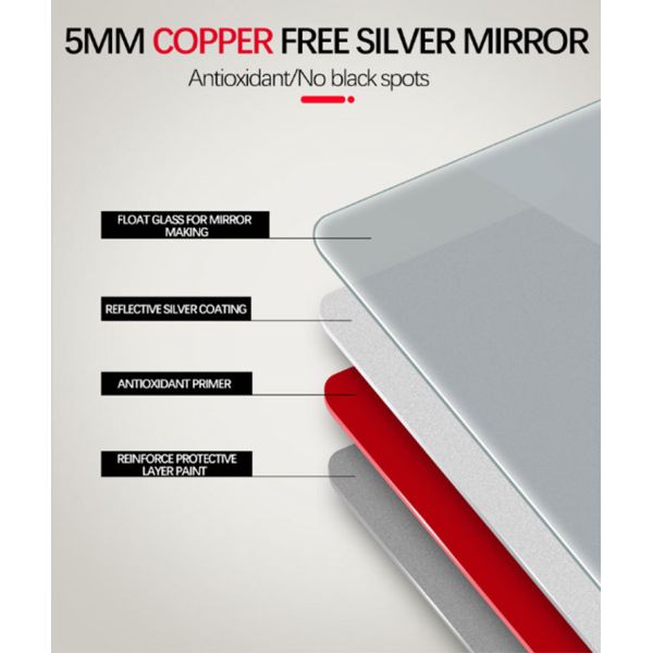 HD Copper Free Silver Bathroom Mirror , Waterproof LED Oval Bathroom Mirror