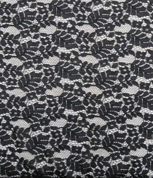 Eco-Friendly Nylon Elastic Lace Fabric Green / Floral Lace Fabric