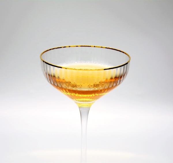 Personalize vidros de Rim Optical Stripes Crystal Cocktail do ouro