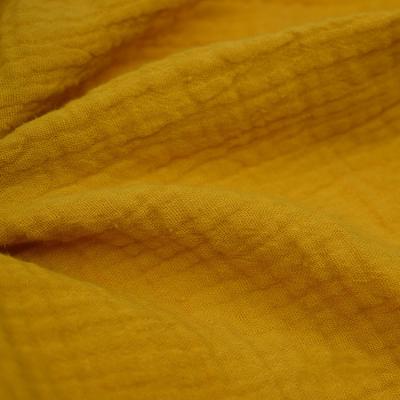 O fio tingiu a tela amarela de Gauze Fabric Crinkle Double Gauze do crepe 130GSM