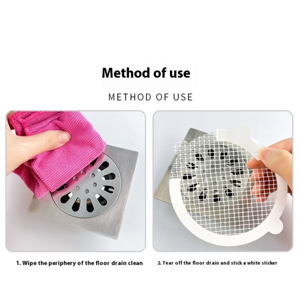 Self Adhesive Disposable Fiber Filter Net Drain Sticker for Bathroom Kitchen Anti-Insect Masking