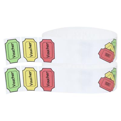 Polsitas de segurança Tyvek para eventos, pulseiras de papel descartáveis personalizáveis