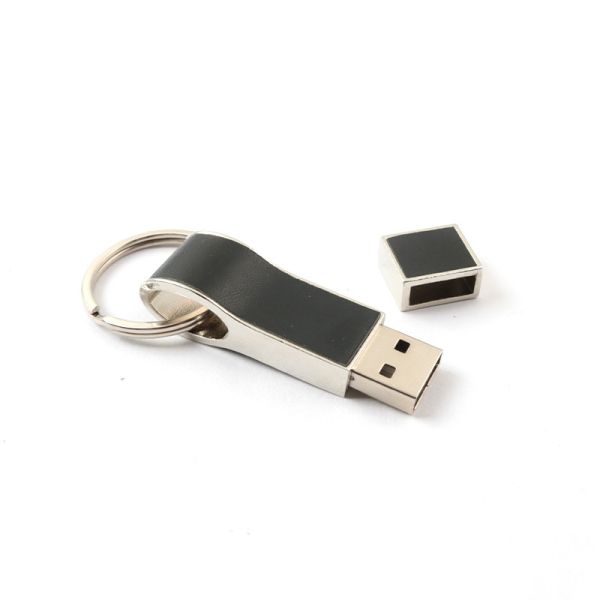 Черный кожаный привод USB внезапный с ключевым кольцом хорошим делает логотип голодает USB 2,0 и 3,0 скорости