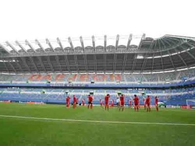 Esteiras artificiais de vista reais da grama do campo de futebol, relvado sintético do futebol